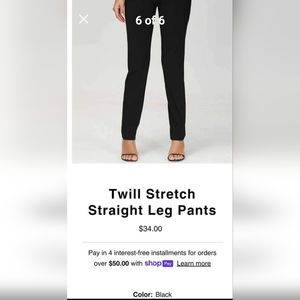 BNWT WOMEN'S 89th+Madison BRAND STRETCH TWILL DRESS/CASUAL BLACK PANTS 10 MED